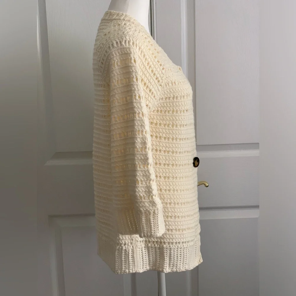GAP Ivory Knit cotton/wool Single Button Cardigan Sweater